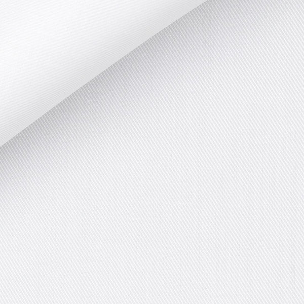 Close-up view of an Anto white twill fabric swatch, highlighting its fine texture and quality.